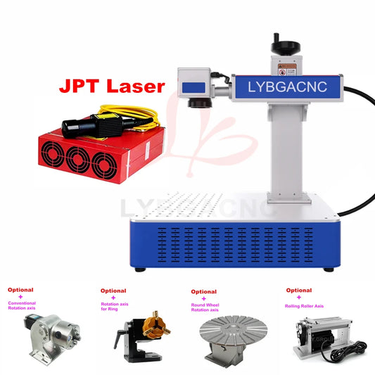 LY Desktop Mini Fiber Laser Marking Machine JPT 20W 30W 50W 60W for PVC Plastic Stainless Steel Engraving Optical Fiber Engraver