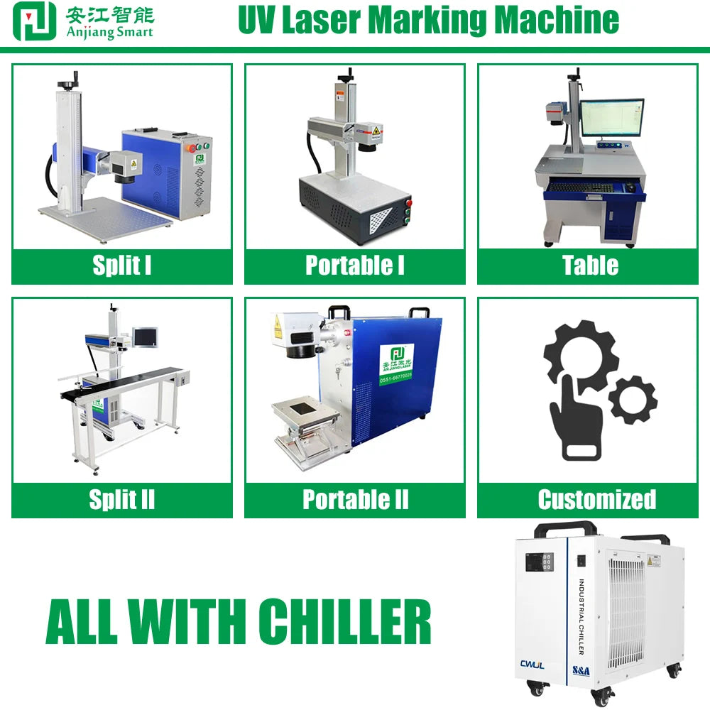 High Productivity UV Laser Marking Machine 5W 10W UV Laser For Wood and Glass Engraving