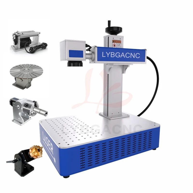 LY Desktop Mini Fiber Laser Marking Machine JPT 20W 30W 50W 60W for PVC Plastic Stainless Steel Engraving Optical Fiber Engraver