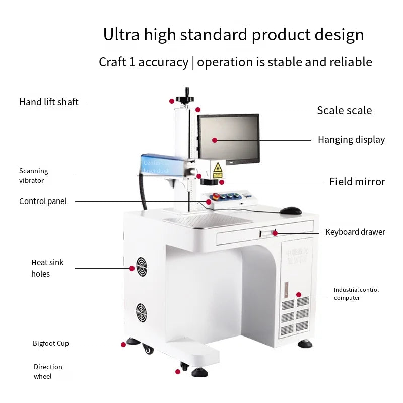 TEBAK New Miniature Laser Engraving Machine Lettering Machine Portable Computer Marking Machine Metal Stainless Steel Laser