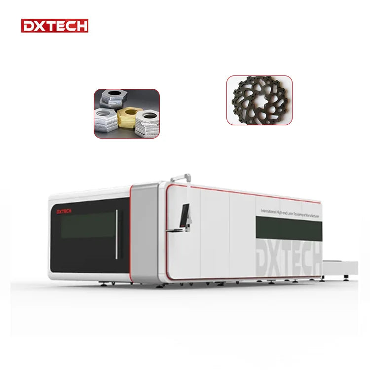 Nice to environment design Enclosed fiber laser cutting machine for metal sheet and metal  with exchange platform