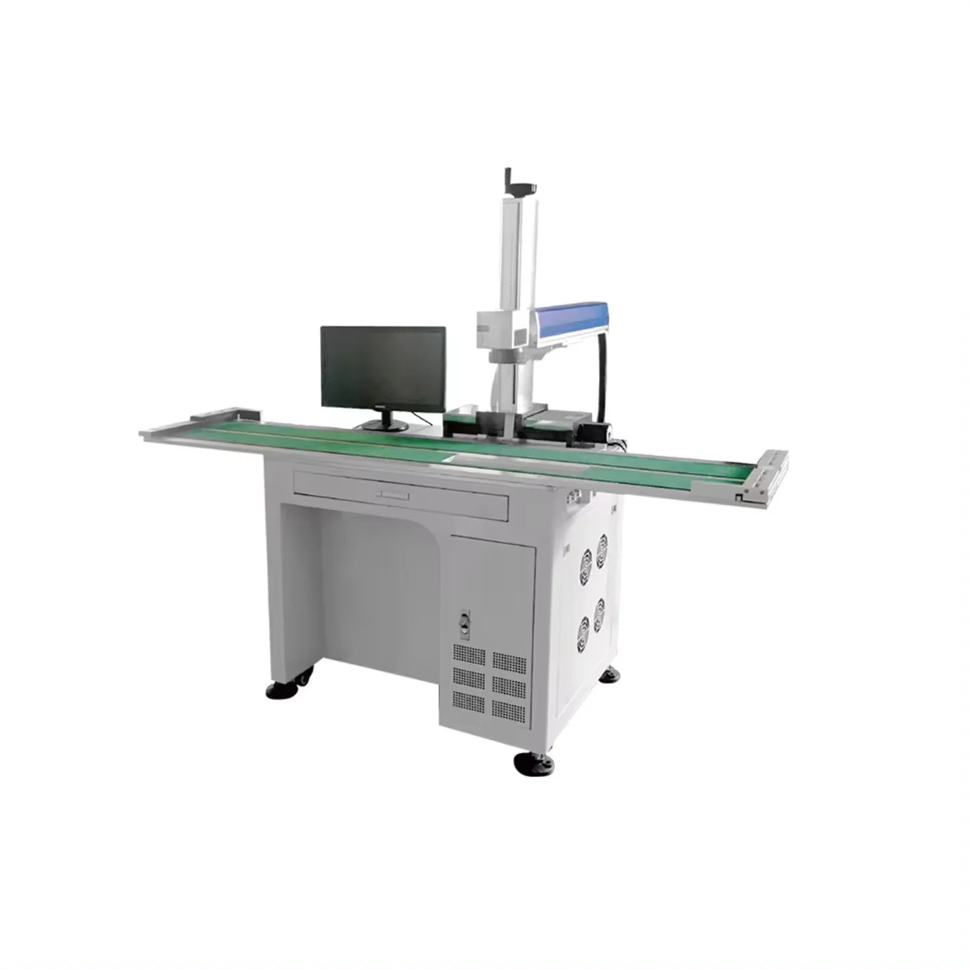 Automatic Laser Marker Fiber Laser Flying Marking Machine CCD Visual positioning laser marking machine 20W 30W 50W