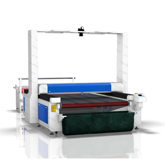 Fabric co2 laser cutting machine with CCD camera and auto wire system