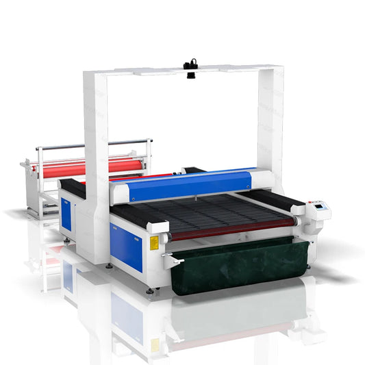 Fabric Cloth Apparel Textile 2 heads auto feeding CO2 laser cutting machine