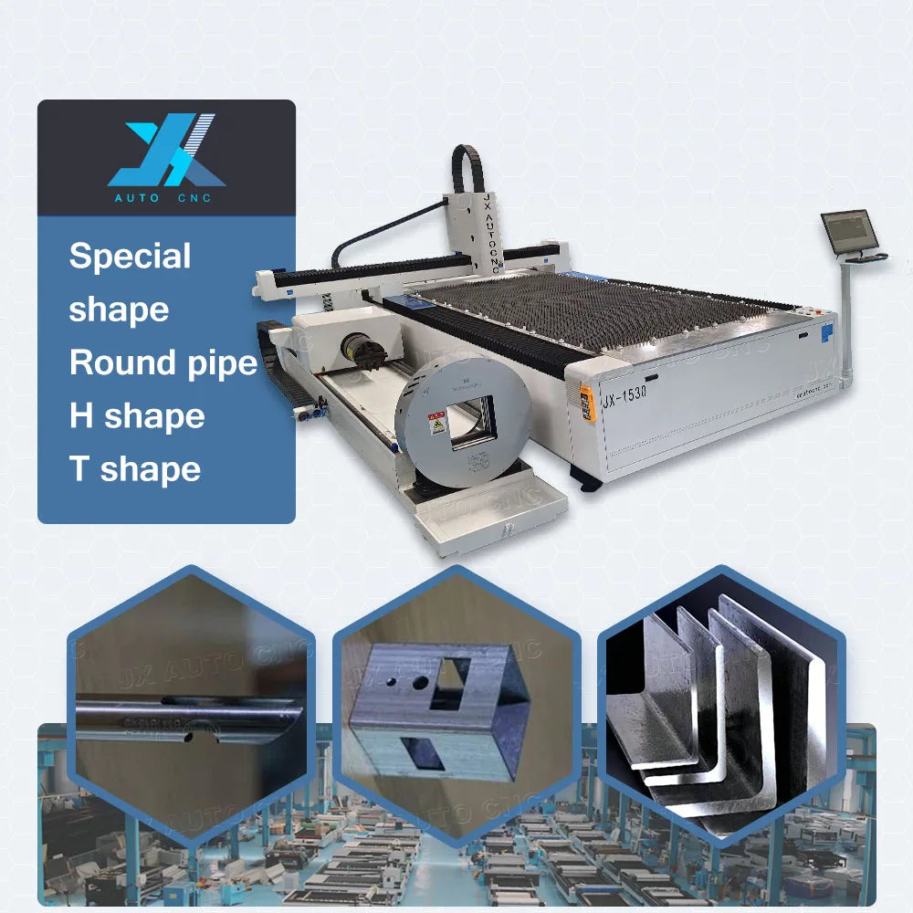 JX Sheet And Tube 3kw Cnc Fiber Laser Cutting Machine For Iron Plate/ 2000W 3015 Fiber Laser Cutting Machine With Rotary