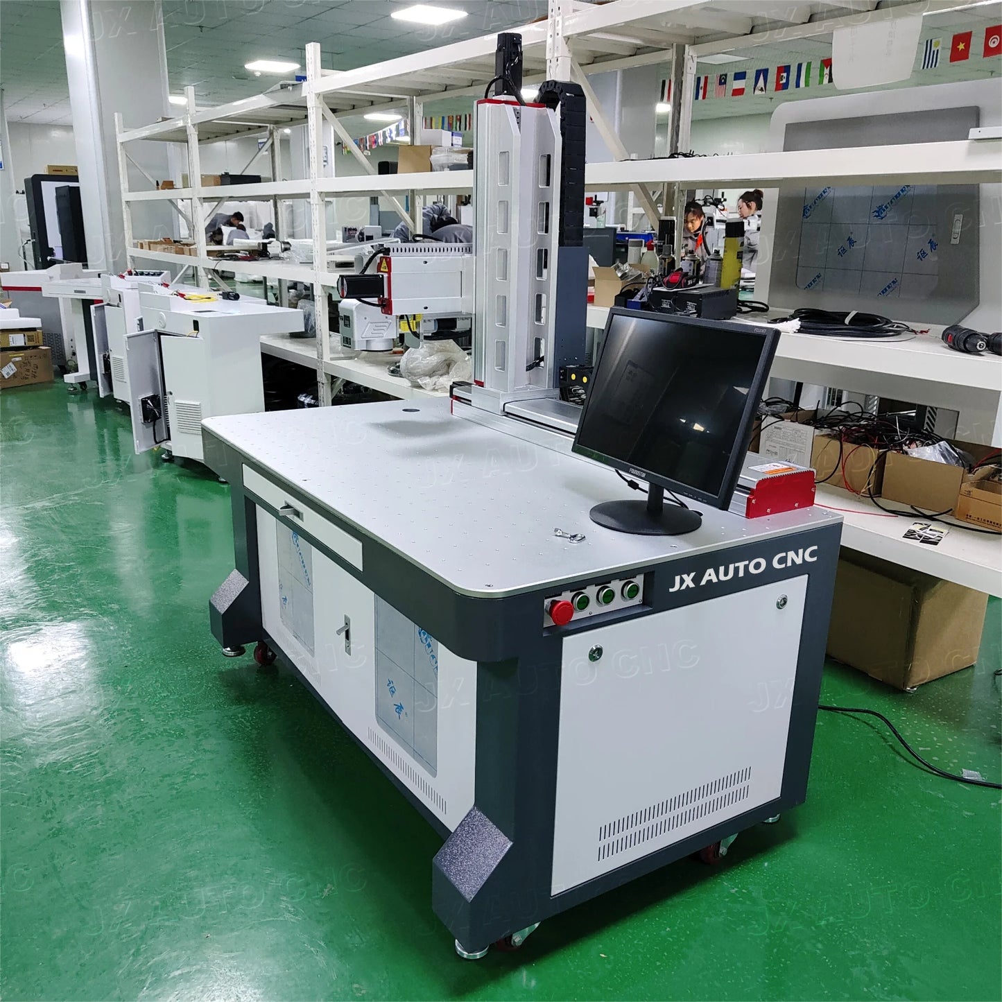 JX XY moving 2.5d 3d auto focus jpt m7 mopa color 20w 30w 50w 60w 80w 100w galvo fiber laser marking machine for marker deep eng