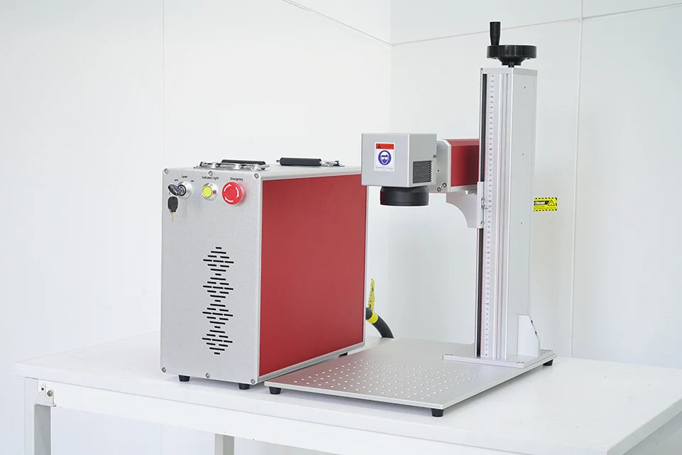 RAYCUS JPT 20w 30w 50w Automatic Laser Marking Machine For Metal Portable Mini Split Fiber Laser Marking Machine With Rotary