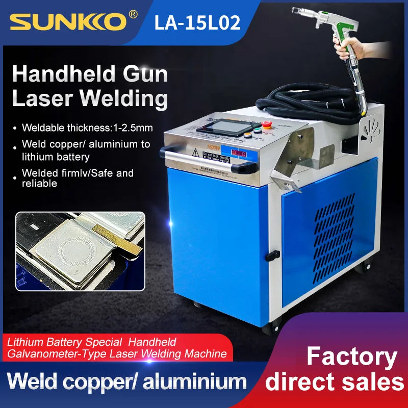 SUNKKO LA-15L02 Lithium Battery Special Handheld Laser Welding Machine New Energy Storage Battery Welding Handheld Gun Welding