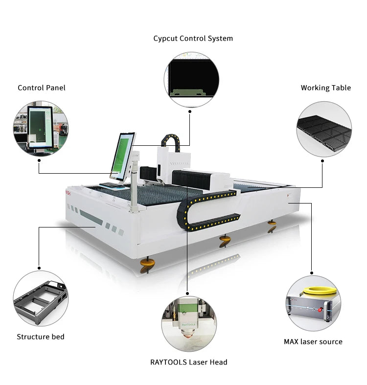 MISHI Fiber Laser 1000w 3000w fiber laser cutting machine sheet metal