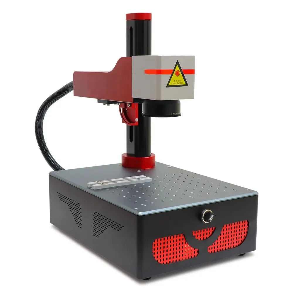 20W 30W mini portable desktop metal plastic jewelry color MOPA code logo optical fiber laser marking machine for stainless steel