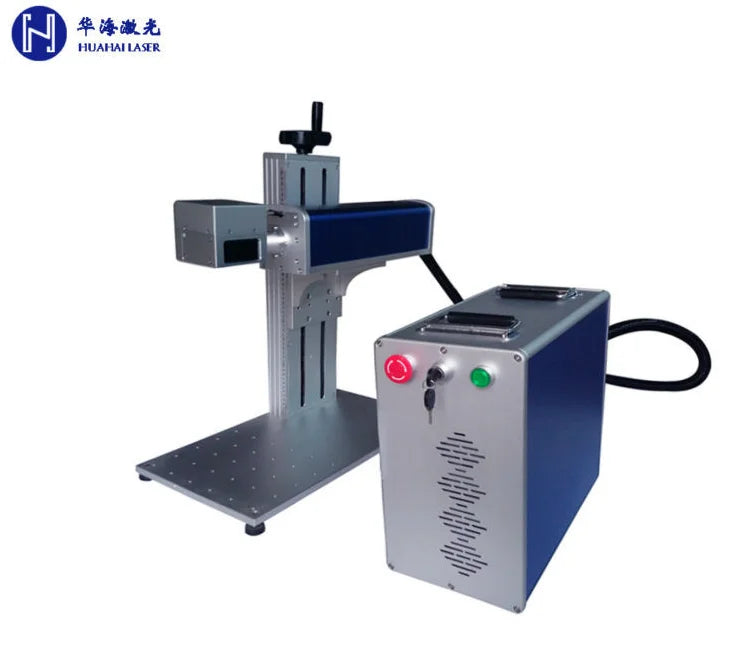 Huahai New laser marking machine shanghai metal label portable IPG& raycus fiber laser marker system stainless steel jewelry