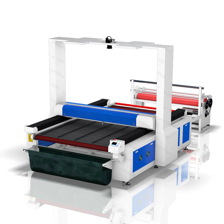 CO2 Laser Cutting Machine Auto-Feeding Top CCD Camera CNC Textile Garment Fabric Fast Speed Polyester Cutting Sportswear