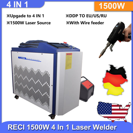 Handheld 1500W Laser Welding Machine 4 IN 1 Fiber Laser Welding Machine RECI Laser Source for Metal Welding Cleaning Cutting