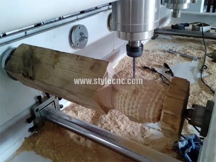 3D CNC Router for Woodworking with 4 Axis Rotary and 8 Heads