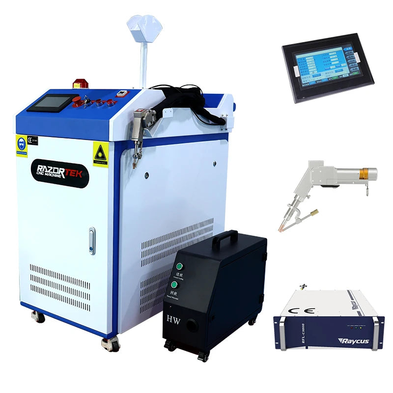 Razortek portable metal fiber laser welding machine HANWEI 3in1 1500w laser welding machine metal sheet processing fabrication